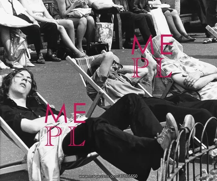 : Asleep in deckchairs - Piccadilly, Manchester : Asleep in deckchairs - Piccadilly, Manchester