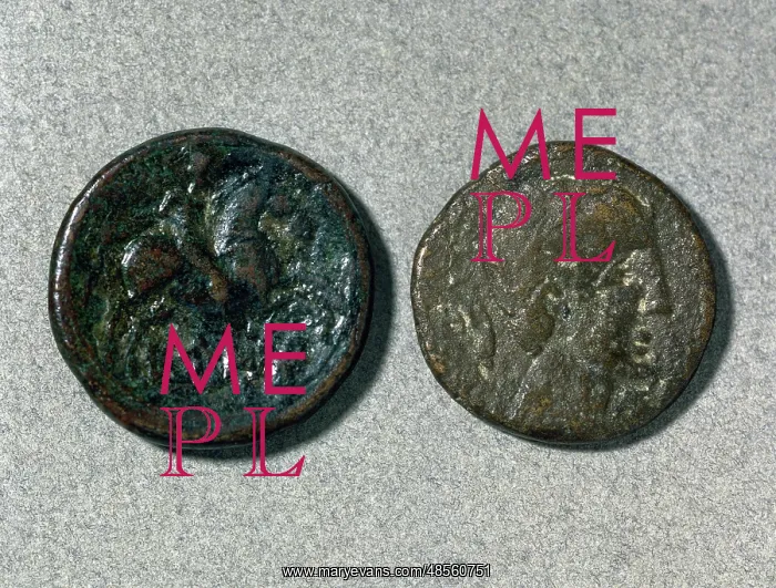 : Assarius. Reverse and adverse. Ibero-roman. Bronze. Mint of : Assarius. Reverse and adverse. Ibero-roman. Bronze. Mint of