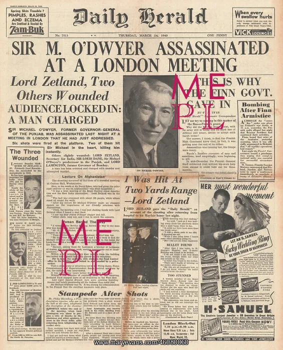 : Assassination of Sir Michael O'Dwyer : Assassination of Sir Michael O'Dwyer