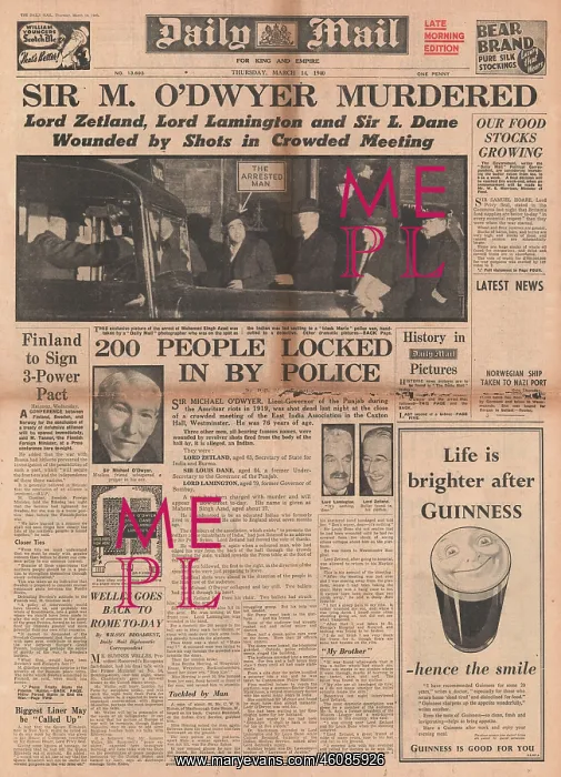 : Assassination of Sir Michael O'Dwyer : Assassination of Sir Michael O'Dwyer