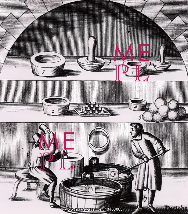 : Assaying of silver in 1574. Copperplate engraving : Assaying of silver in 1574. Copperplate engraving