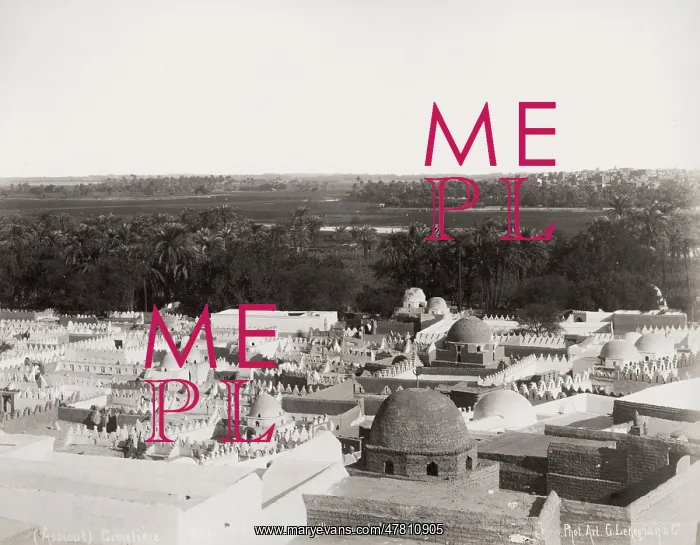 : Assiout, Asyut, Egypt, Arab cemetery and the town : Assiout, Asyut, Egypt, Arab cemetery and the town