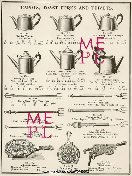 : An assortment of teapots, toast forks and trivets : An assortment of teapots, toast forks and trivets