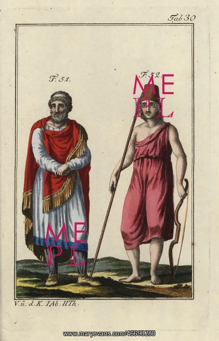: Assyrian king in battledress and an Armenian : Assyrian king in battledress and an Armenian