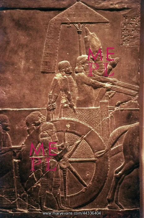 : Detail of the Assyrian relief : Detail of the Assyrian relief