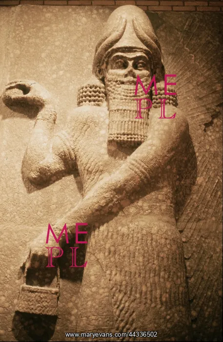 : Assyrian relief of a winged : Assyrian relief of a winged