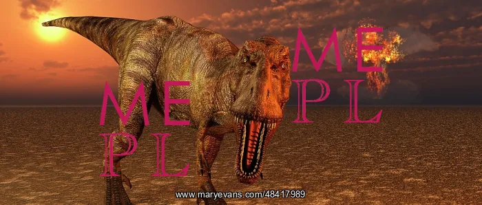 : An asteroid hitting the Earth, marking the end of T-rex and : An asteroid hitting the Earth, marking the end of T-rex and