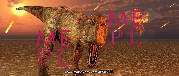 : An asteroid hitting the Earth, marking the end of T-rex and : An asteroid hitting the Earth, marking the end of T-rex and