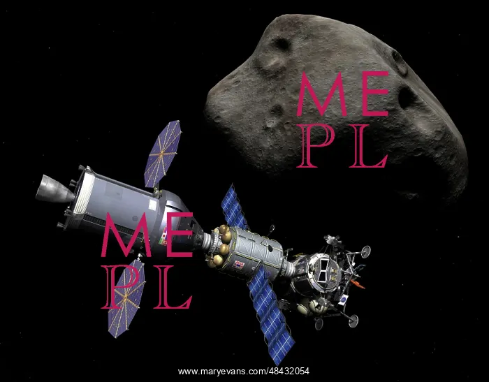 : An Asteroid Lander is docked to a Deep Space Vehicle : An Asteroid Lander is docked to a Deep Space Vehicle