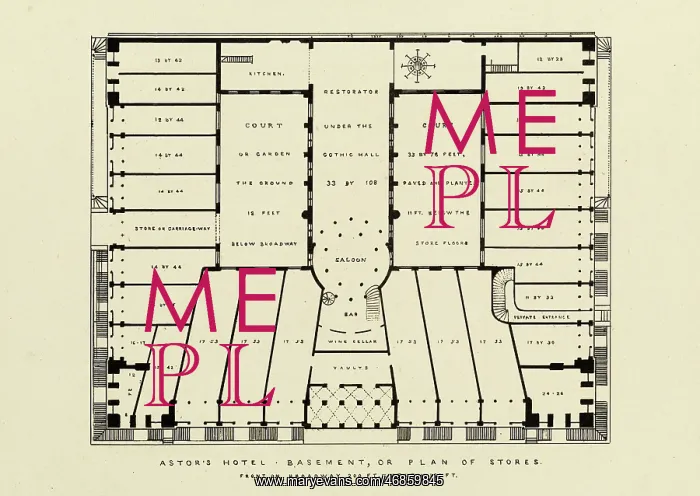  : Astor's Hotel. Basement, or Plan of Stores