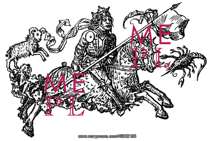  : astrology, planets, Mars as knight, woodcut