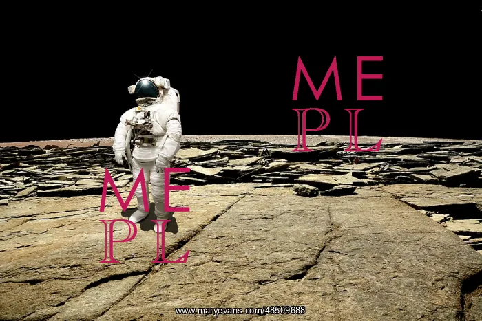 : An astronaut on a barren planet : An astronaut on a barren planet