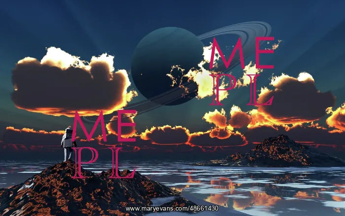 : An astronaut exploring an alien moon that orbits : An astronaut exploring an alien moon that orbits