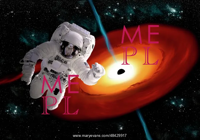 : An astronaut floating in outer space as he is pulled ? : An astronaut floating in outer space as he is pulled ?