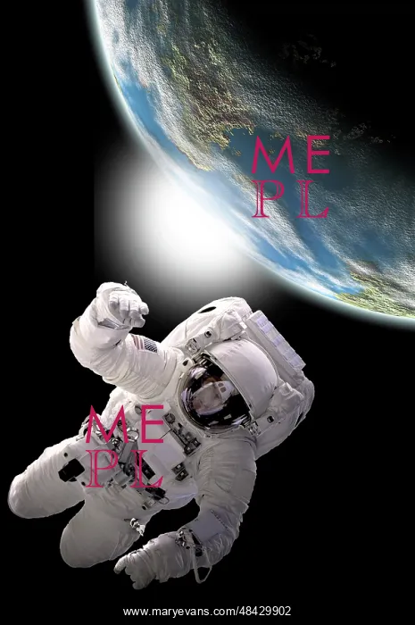 : Astronaut floating in outer space with visible sunrise from : Astronaut floating in outer space with visible sunrise from