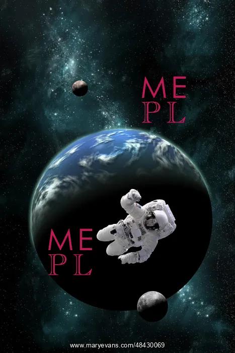 : An astronaut floating in front of a water covered world ? : An astronaut floating in front of a water covered world ?