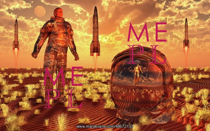 : Astronaut with reflection in a space helmet, & : Astronaut with reflection in a space helmet, &