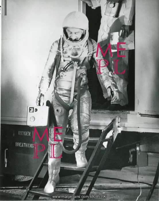 : Astronaut Virgil ?Gus? Grissom steps down from the van ? : Astronaut Virgil ?Gus? Grissom steps down from the van ?