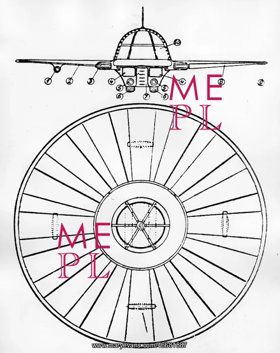 : UFO. astronautics, UFOs, flying disk, designed by Schriewer, cross section : UFO. astronautics, UFOs, flying disk, designed by Schriewer, cross section
