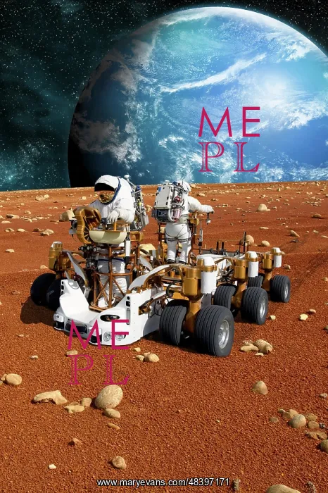 : astronauts explore a barren moon on a rover : astronauts explore a barren moon on a rover