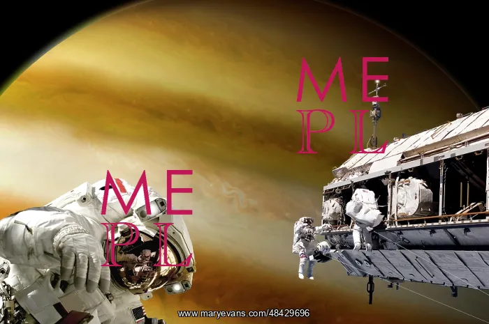 : Astronauts performing work on a space station while ? : Astronauts performing work on a space station while ?