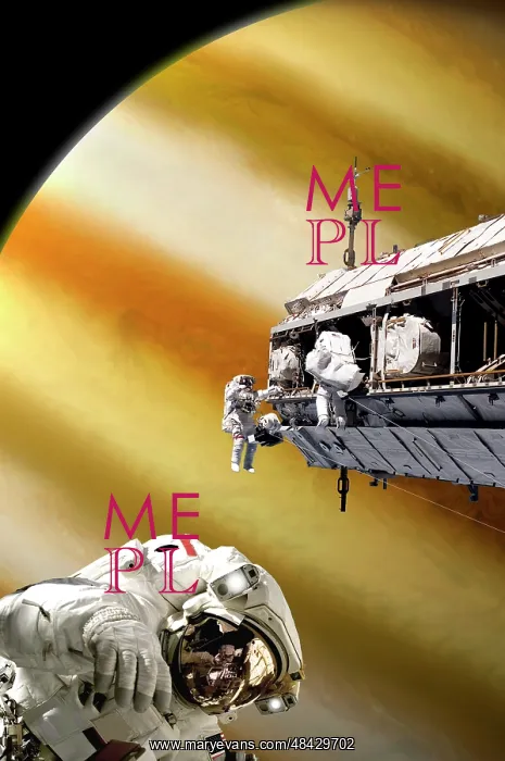 : Astronauts performing work on a space station while ? : Astronauts performing work on a space station while ?