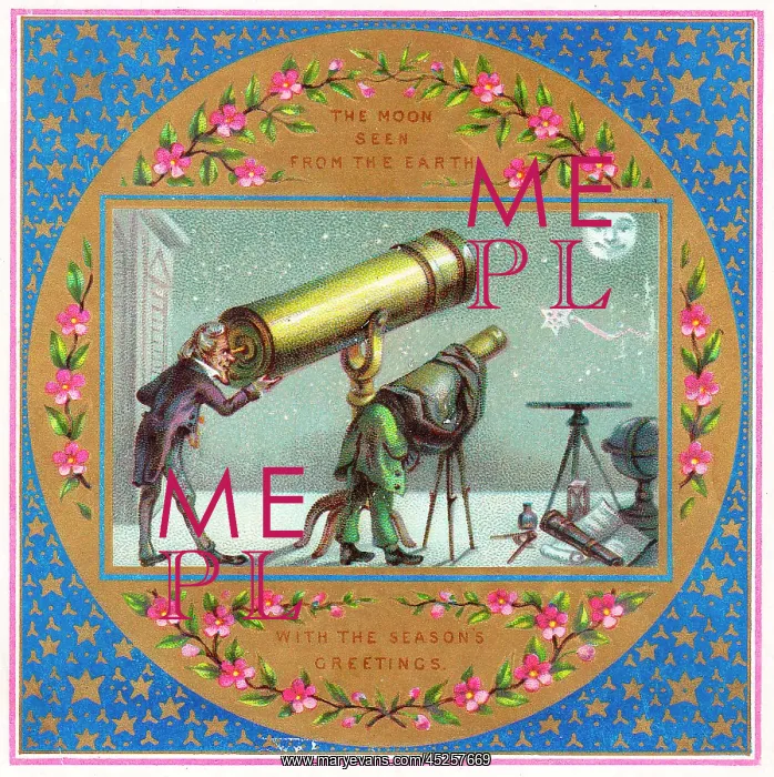 : Two astronomers on a Christmas card : Two astronomers on a Christmas card