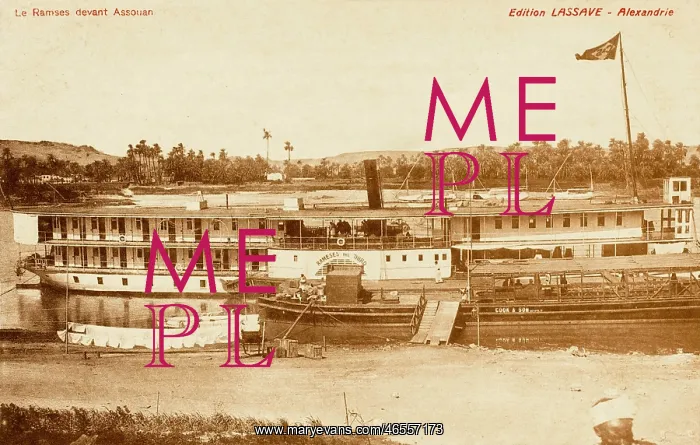 : Aswan - Scene on the River Nile with Paddlesteamer : Aswan - Scene on the River Nile with Paddlesteamer