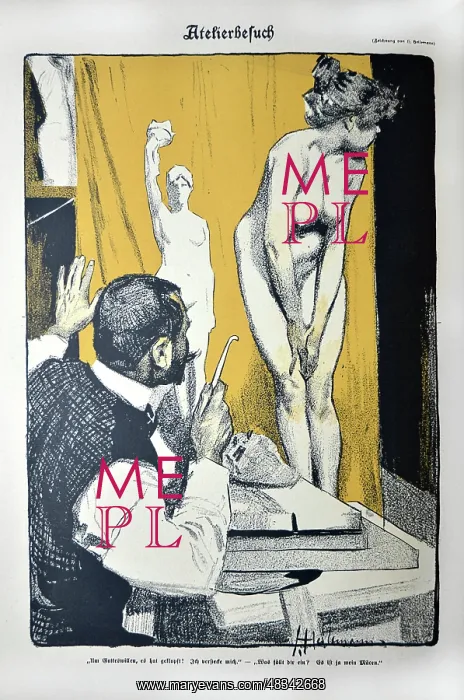 : Atelierbesuch - Studio visit by Ernst Heilemann, 1901 : Atelierbesuch - Studio visit by Ernst Heilemann, 1901