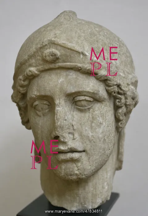 : Athena. Head of a marble statue. 2nd century AD : Athena. Head of a marble statue. 2nd century AD