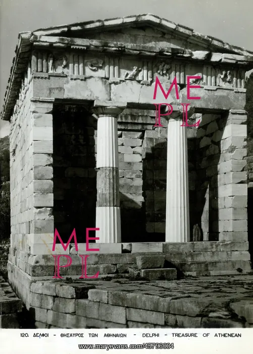 : The Athenean Treasury at Delhi, Greece : The Athenean Treasury at Delhi, Greece