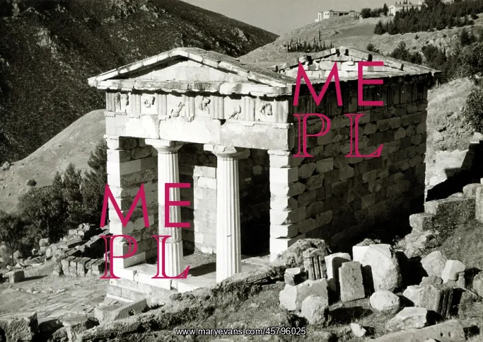 : The Athenean Treasury at Delhi, Greece : The Athenean Treasury at Delhi, Greece