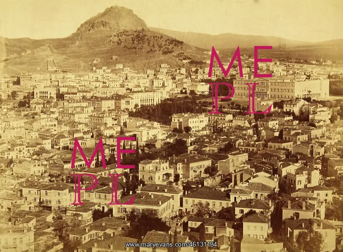 : Athens Greece - View with the Mount Lycabettus : Athens Greece - View with the Mount Lycabettus