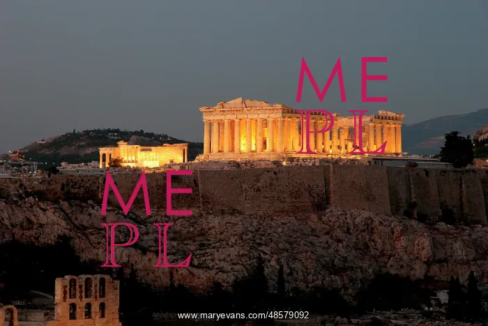 : Athens. Panoramic view of the Acropolis at night : Athens. Panoramic view of the Acropolis at night
