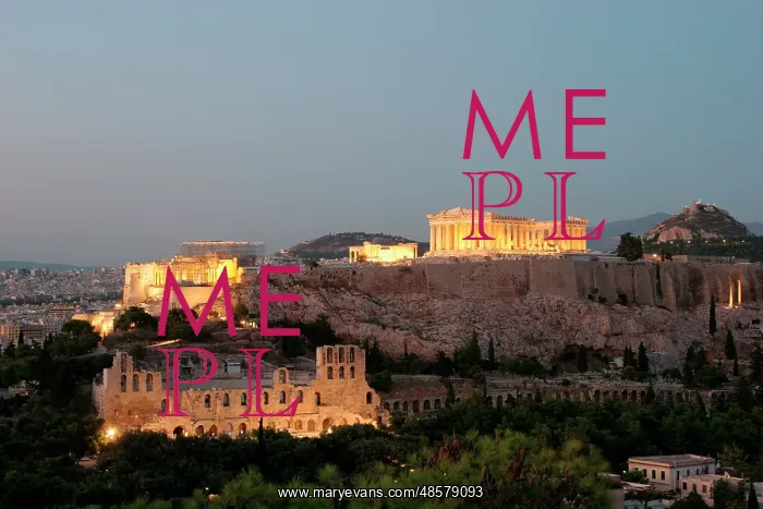 : Athens. Panoramic view of the Acropolis at night : Athens. Panoramic view of the Acropolis at night