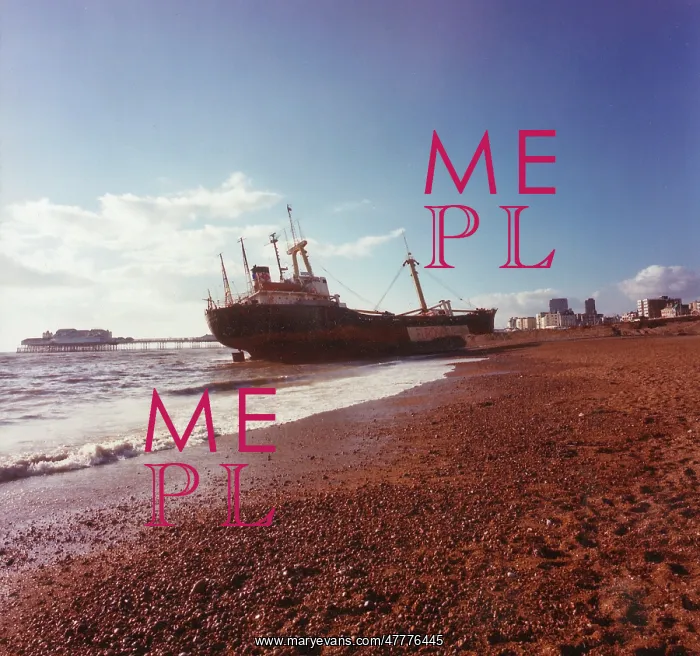 : Athina-B aground on Brighton Beach : Athina-B aground on Brighton Beach