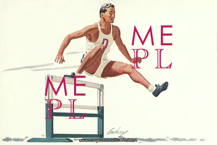  : Athlete Jumps Hurdle