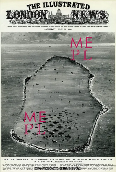 : Atom bomber's view of Bikini Atoll by G. H. Davis : Atom bomber's view of Bikini Atoll by G. H. Davis