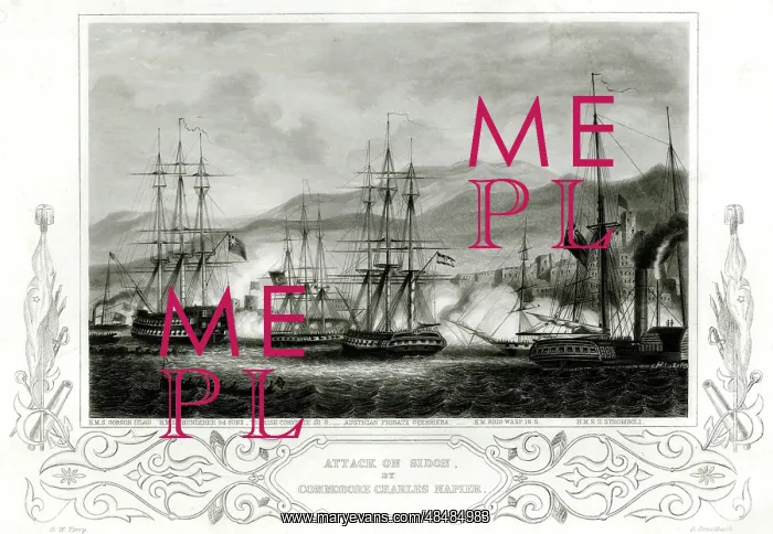 : Attack on Sidon by Commodore Charles Napier : Attack on Sidon by Commodore Charles Napier