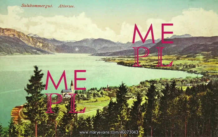 : Attersee at the Attersee. View from the forest to the : Attersee at the Attersee. View from the forest to the