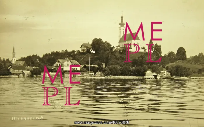 : Attersee at the Attersee. View over the lake to the : Attersee at the Attersee. View over the lake to the