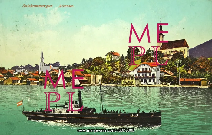 : Attersee at Lake Attersee. View of the lake with : Attersee at Lake Attersee. View of the lake with