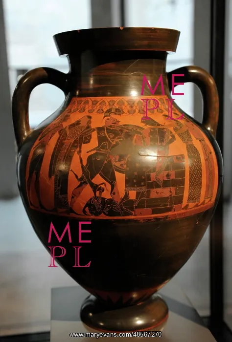: Attic amphora depicting scenes of Trojan War. 6th century BC : Attic amphora depicting scenes of Trojan War. 6th century BC