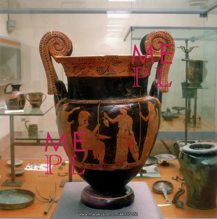 : Attic crater with a libation : Attic crater with a libation