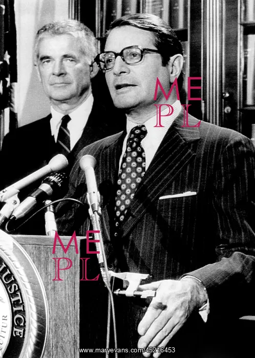 : Attorney General Elliot Richardson (right), ? : Attorney General Elliot Richardson (right), ?