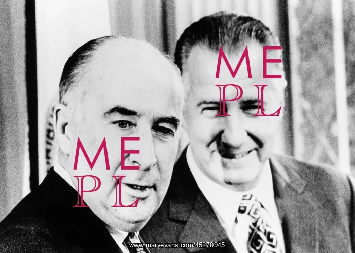 : Atty. Gen. John Mitchell (left) and VP Spiro Agnew : Atty. Gen. John Mitchell (left) and VP Spiro Agnew