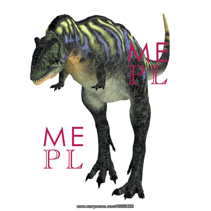 : Aucasaurus dinosaur, front view on white background : Aucasaurus dinosaur, front view on white background