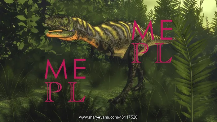 : Aucasaurus dinosaur walking amongst lush foliage : Aucasaurus dinosaur walking amongst lush foliage