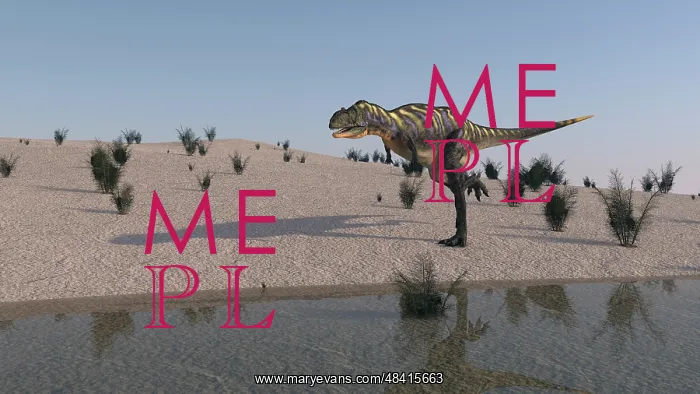 : Aucasaurus running along the shore : Aucasaurus running along the shore