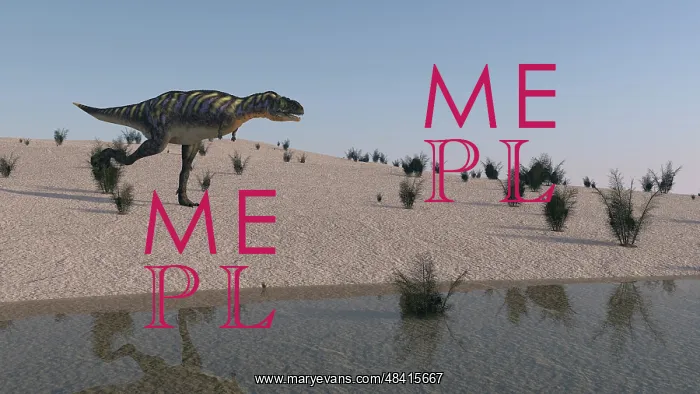 : Aucasaurus running along the shore : Aucasaurus running along the shore